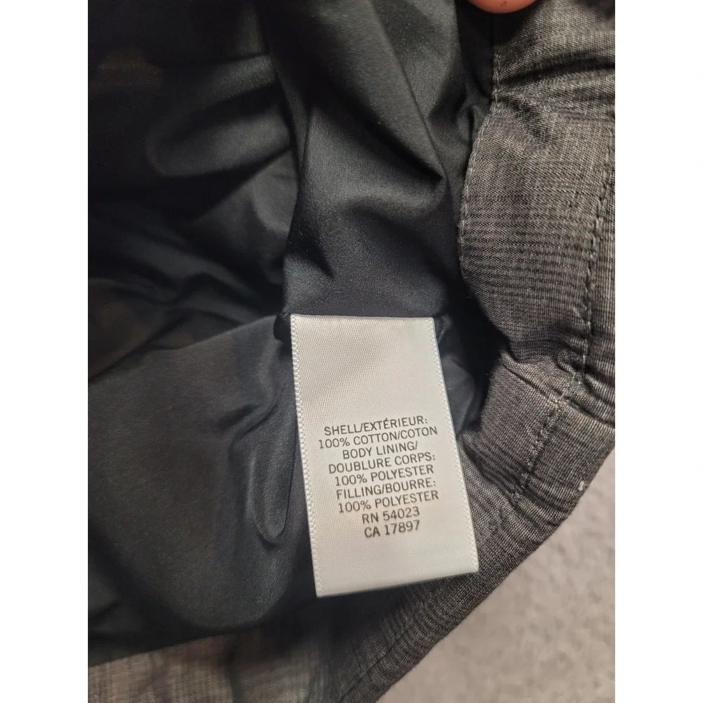 Banana Republic Men's L Large Quilted Puffer Vest Gray Cotton‎ Shell Zip Pockets
